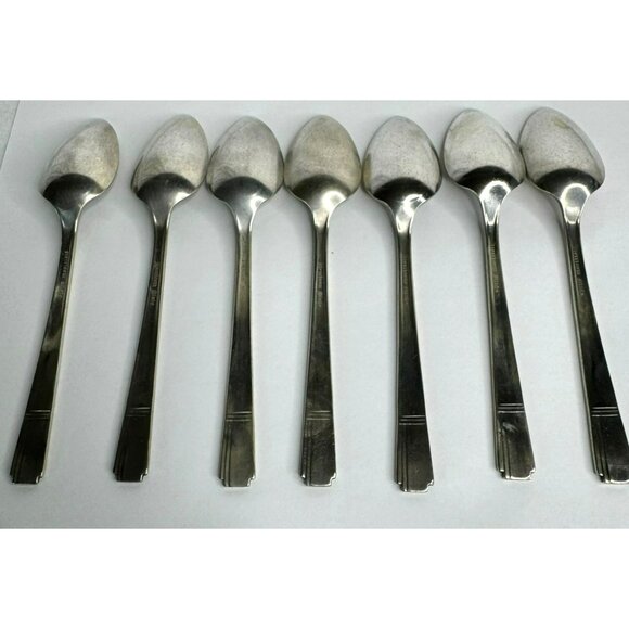 Oneida Grenoble Heirloom Plate Silver Tea Spoons Set Of 7 - Picture 6 of 8